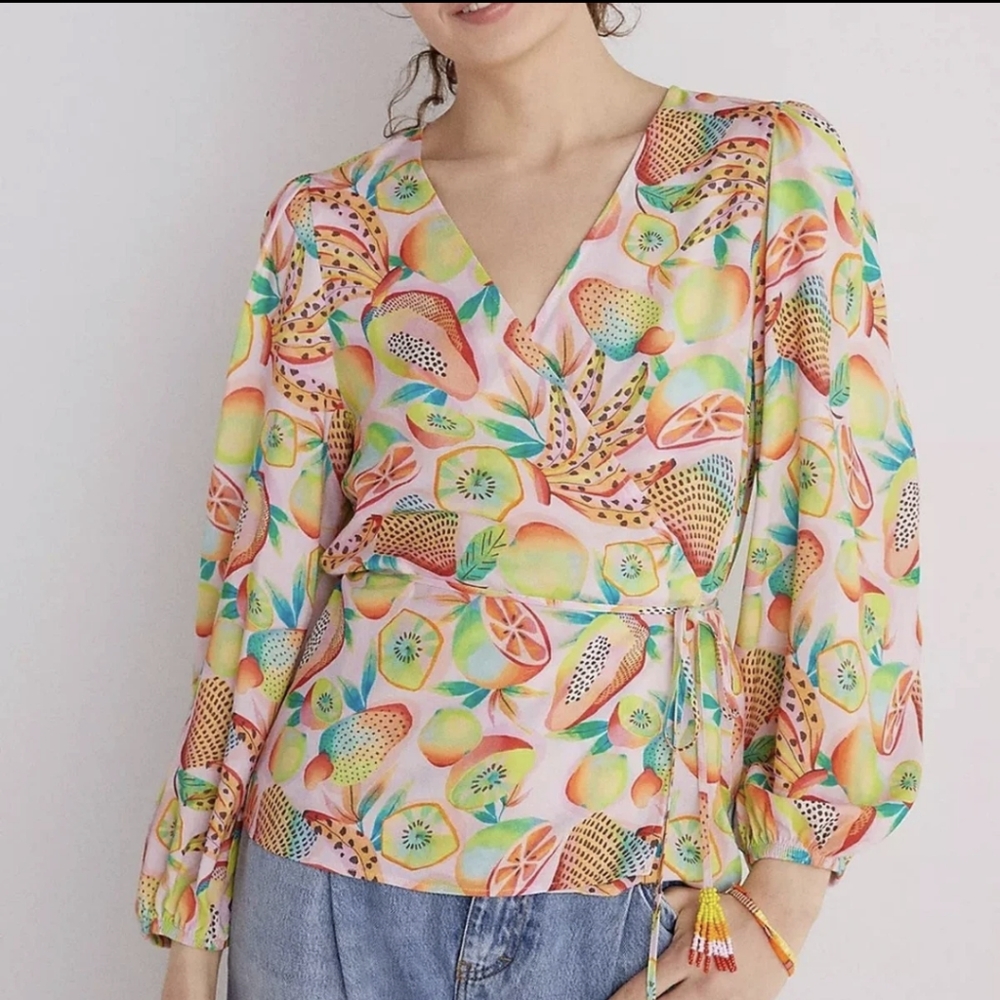 Farm Rio Wrap Fruit Blouse
